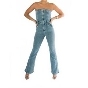 NEW FALCON PARK quinn zip up denim jumpsuit in denim